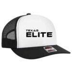 HAT - 2-TONE - WHITE/BLACK/BLACK & Black Stitch
